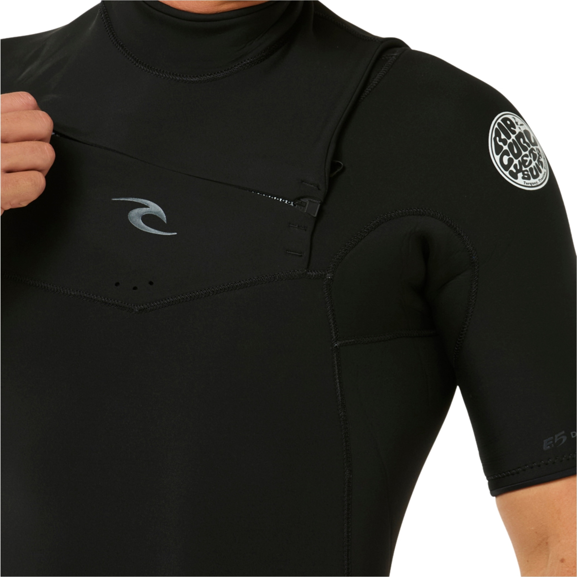 2026 Rip Curl Mens Dawn Patrol 2mm Chest Zip Shorty Wetsuit 11RMSP - Black